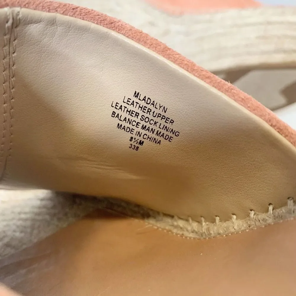 Marc Fisher LTD Women’s Mladalyn Espadrille Wedge Sandal Coral Suede Size 8.5 M